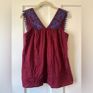 J. Crew Red + Blue Boho Tank Top (Size 2)